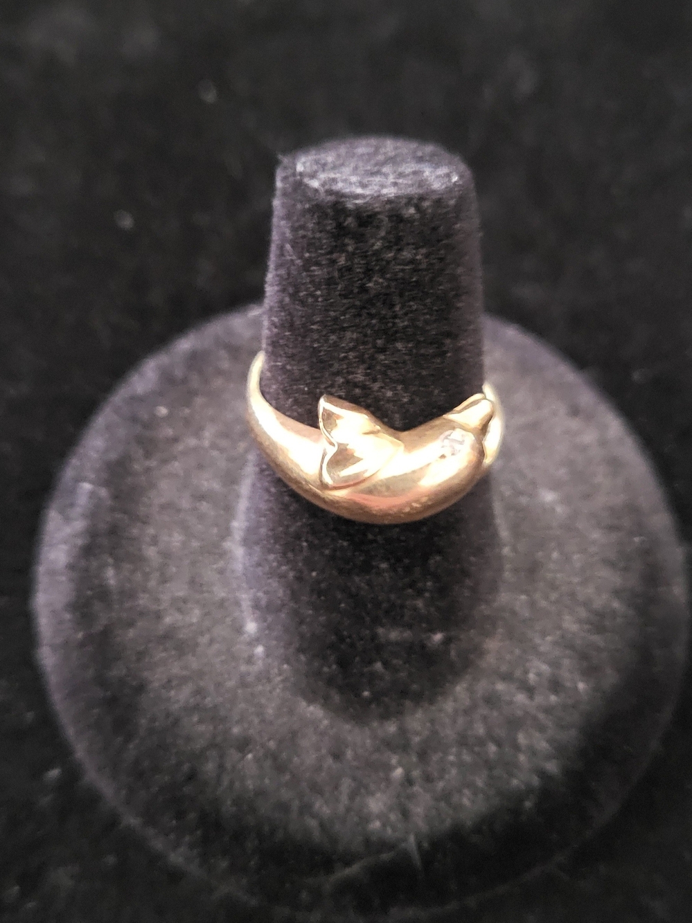 Gold Dolphin Ring With Diamond Eyes - Women's Fashion Jewelry